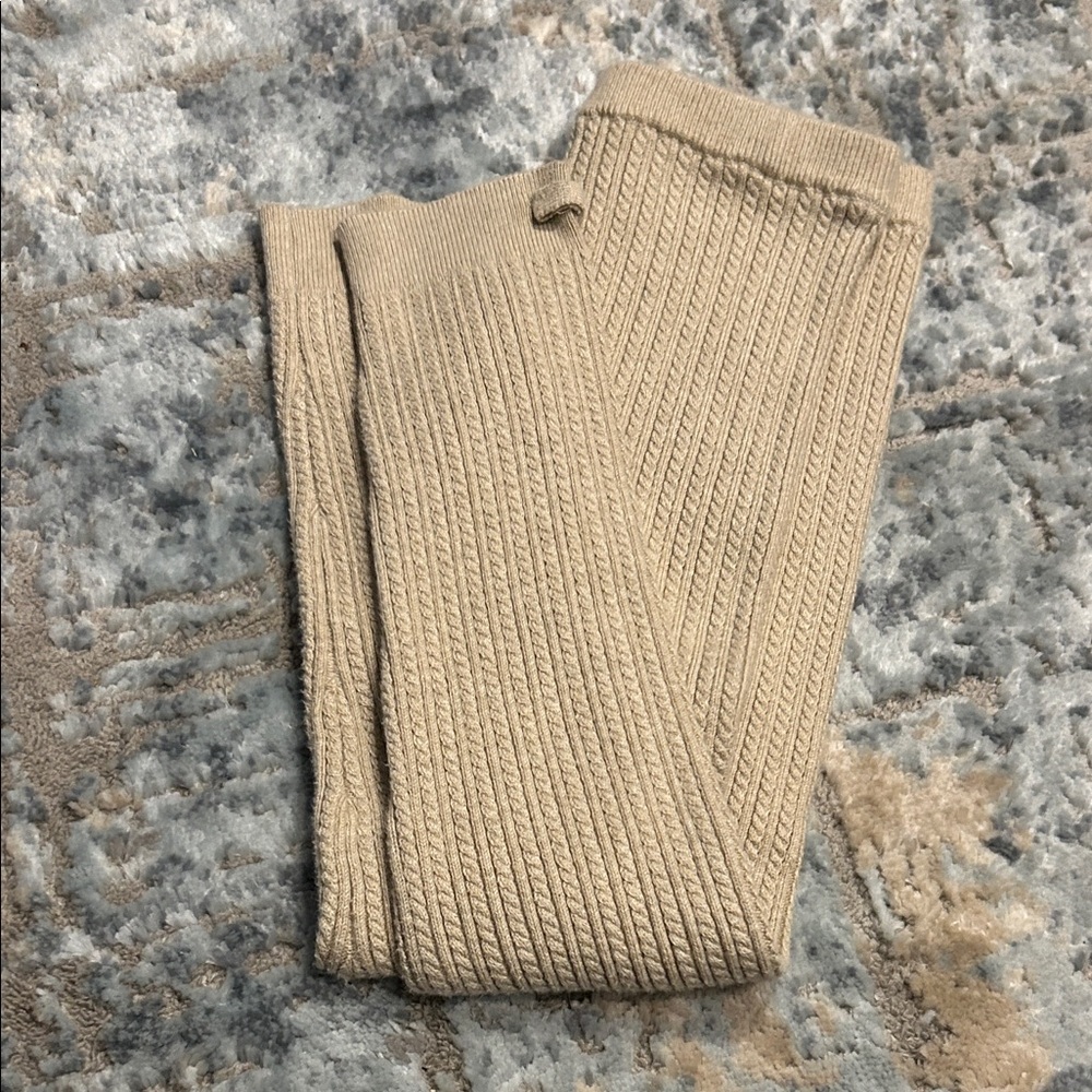 Janie and Jack Ribbed Knit Leggings in Taupe